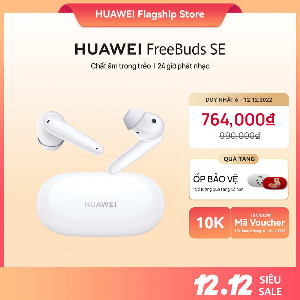 Tai nghe HUAWEI FreeBuds SE | Chất Âm Trong Trẻo | 24 Giờ Phát Nhạc | Hàng Chính Hãng