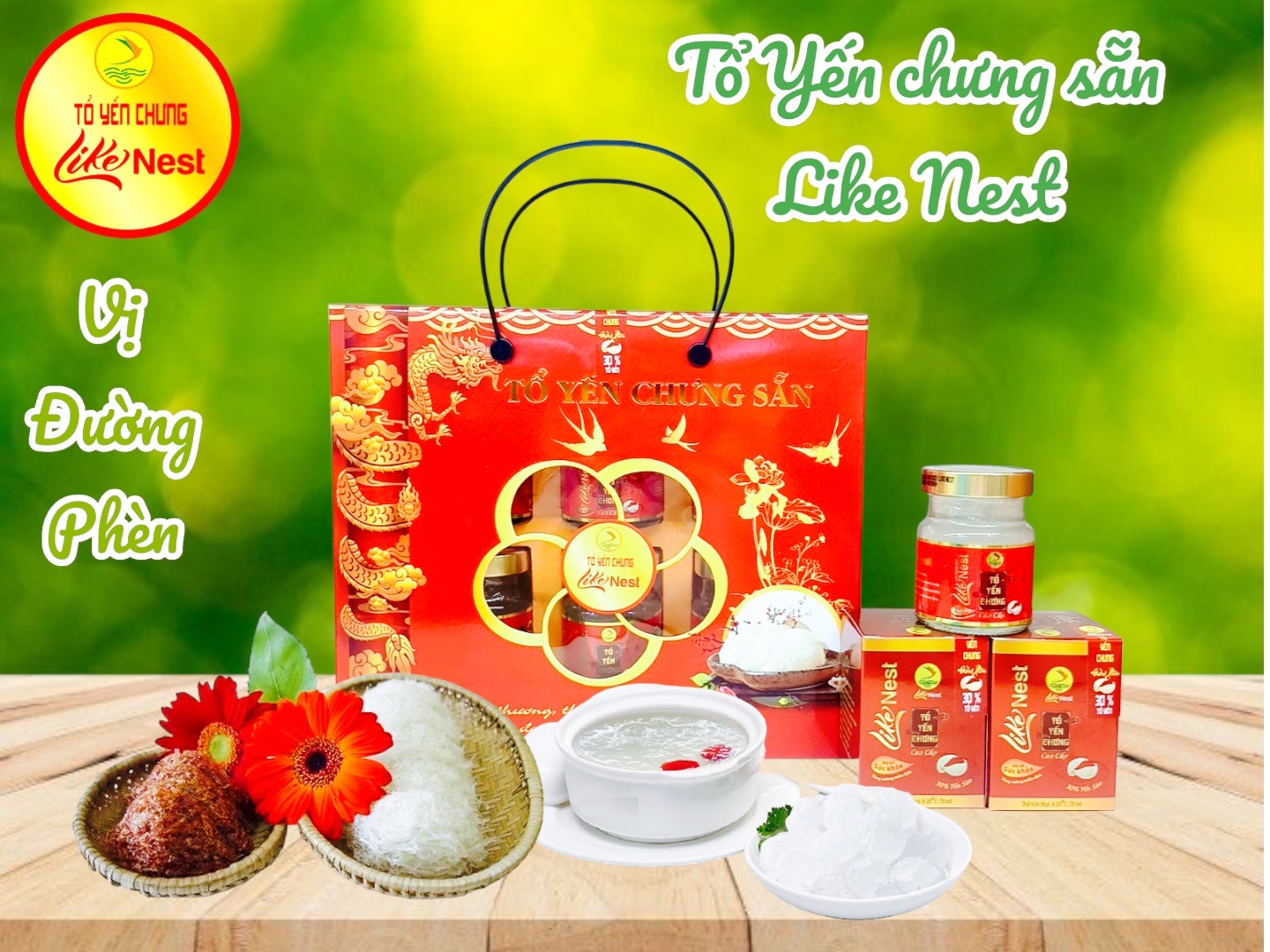 Yến Chưng Đường Phèn 30% Yến Like Nest