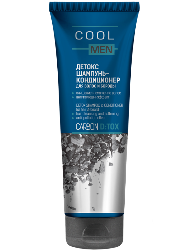 Gội xả 2in1 detox than tre hoạt tính Cool Men detox carbon 250ml