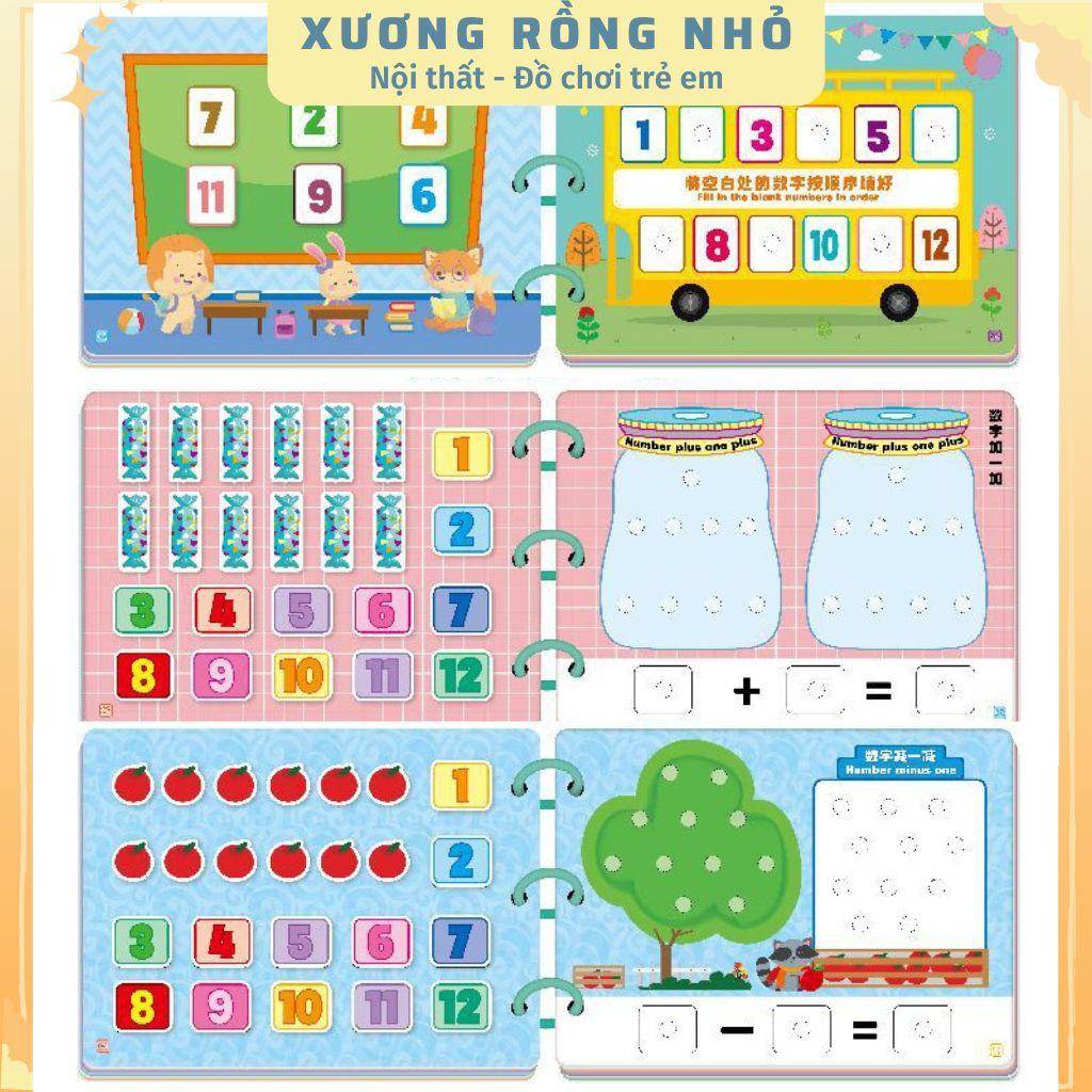 Học Liệu Toán học thông minh, Học Liệu Bóc Dán Montessori đầu đời Giáo Dục Sớm Cho Bé Từ 3 Tuổi