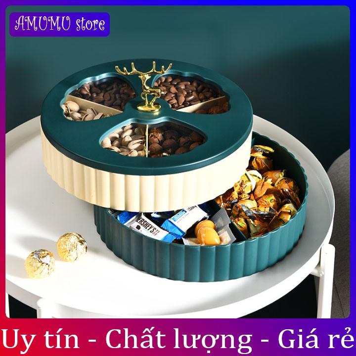 KHAY MỨT TẾT , HỘP MỨT TẾT TAM GIÁC 3 TẦNG NHỰA CAO CẤP HÀNG NỘI ĐỊA TRUNG QUỐC SANG TRỌNG-tặng 10 lì xì tết