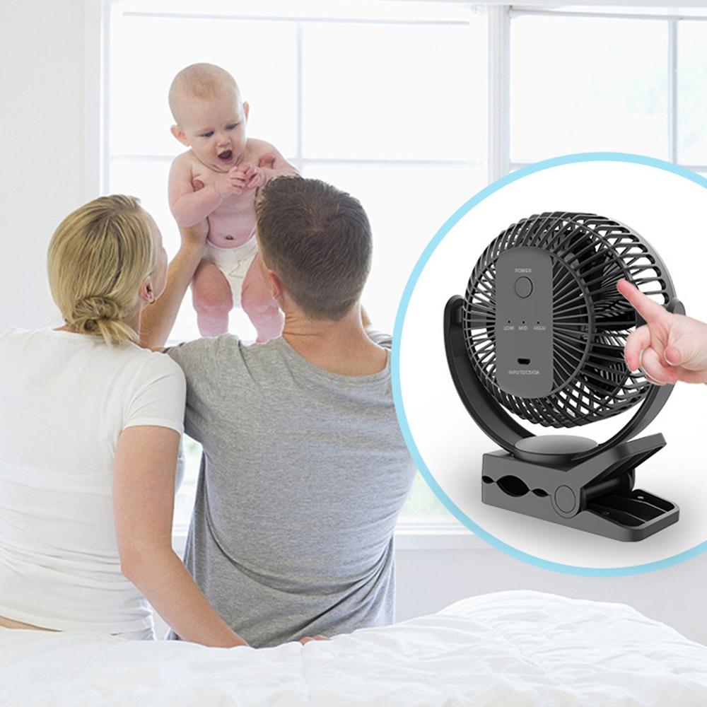 Quạt Min Kẹp Bàn Thích hợp cho dân Văn Phòng, Xoay 360 độ, Kẹp chắc chắn – Siêu Mát