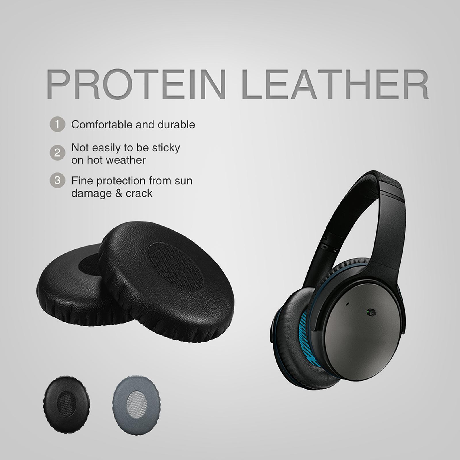 Replacement Memory Ear Pad Protein Leather Around Ear Cups Cushion Cover Compatible with Bose ON EAR OE2 OE2I &