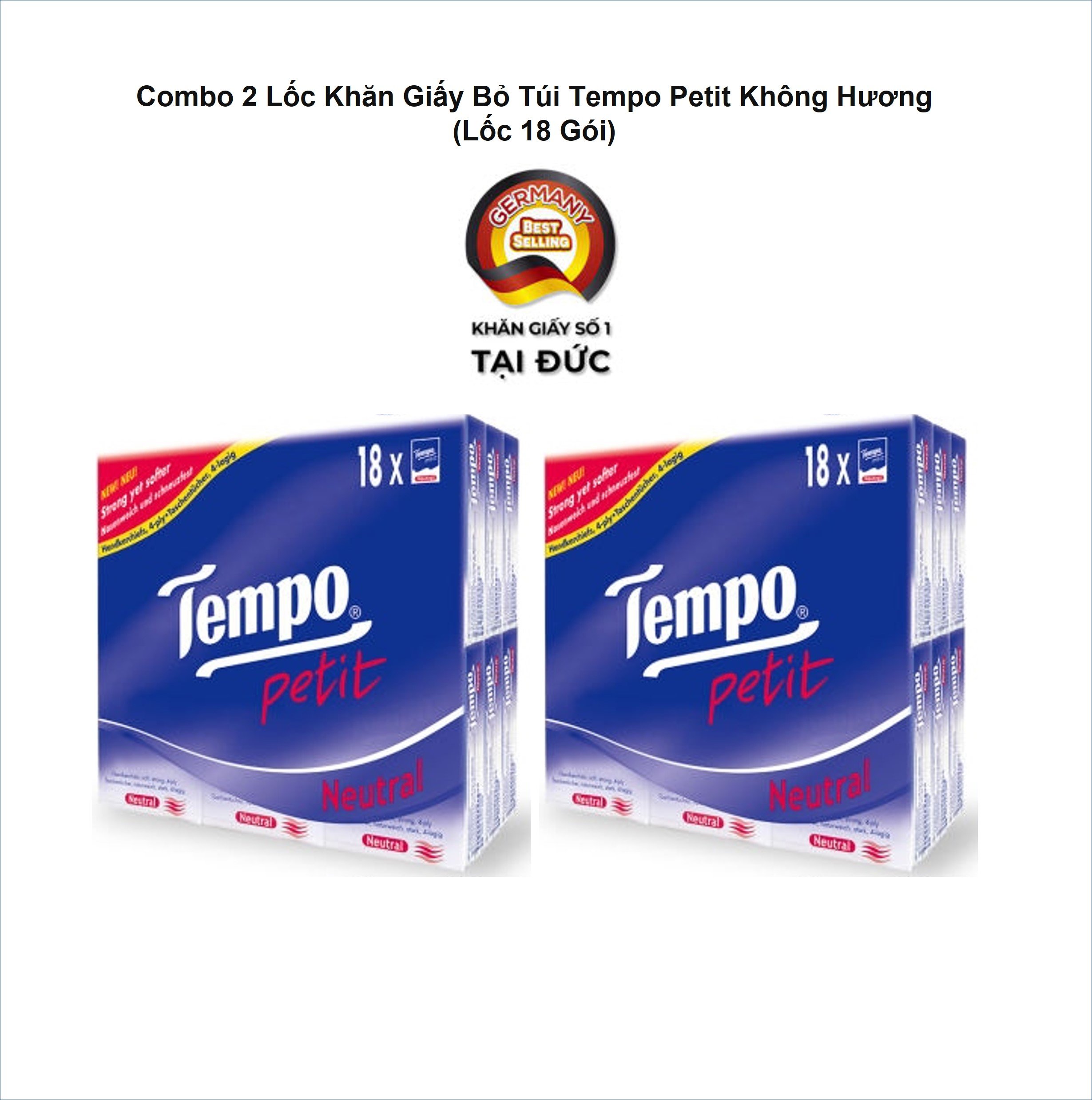 Tempo - Combo Khăn Giấy Bỏ Túi Tempo Petit (Lốc 18 Gói)