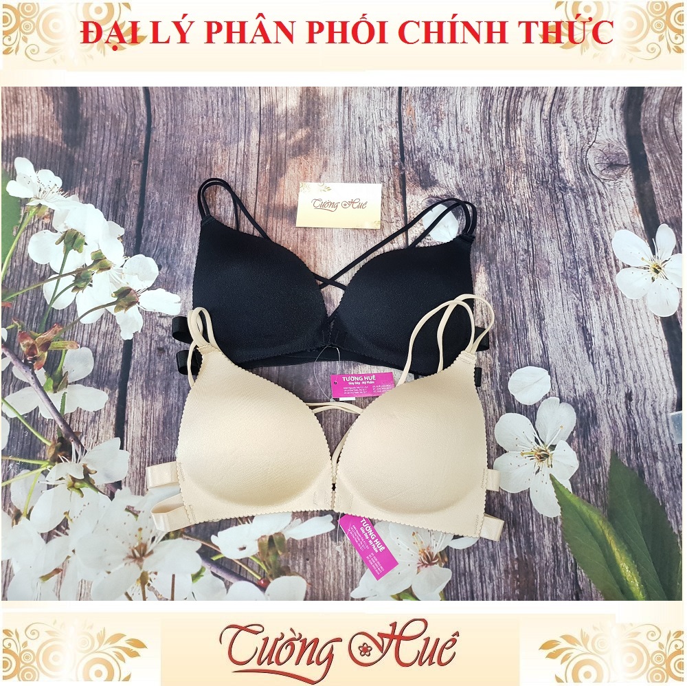 Áo bra su đúc dây chéo mãnh cài trước không gọng, mút mỏng.