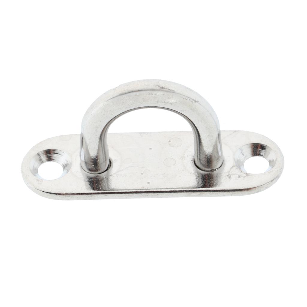 5, 6, 8mm 304 Stainless Steel Oblong Pad Eye Plate, Home Marine Boat Rigging