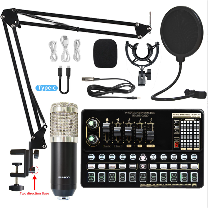 Bộ Phòng Thu điều chỉnh âm thanh chuyên nghiệp hỗ trợ LiveStream  Karaoke AUDIO DYNAMIC Soundcard