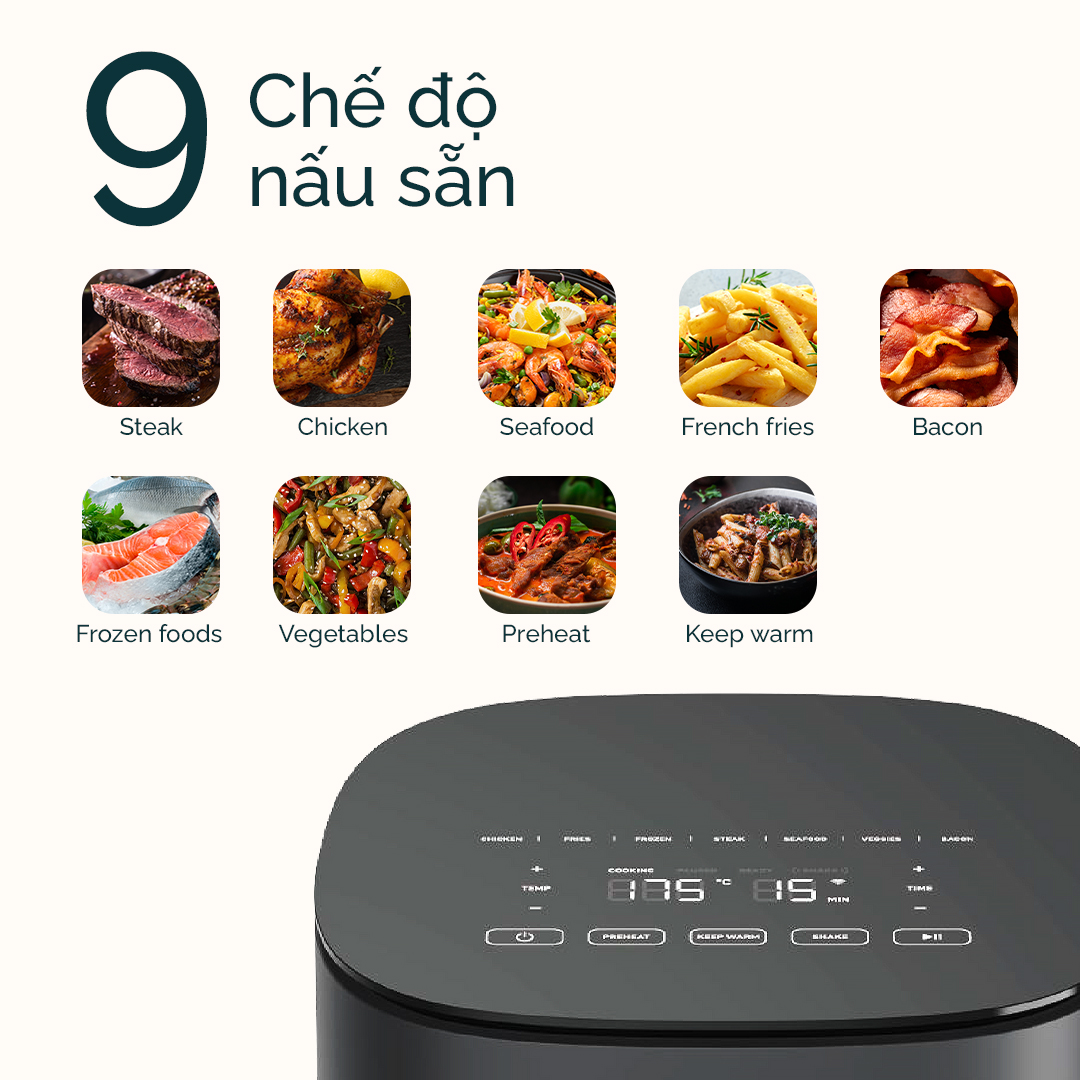 Nồi chiên không dầu điện tử Cosori CAF - L501 (4.7 Lít) 9 chế độ nấu - Hàng chính hãng