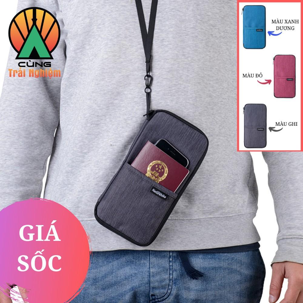 Ví du lịch đựng Hộ chiếu,Thẻ, Tiền Mặt Nhỏ Gọn siêu nhẹ Chống Trộm Đeo Cổ dành cho Nam Nữ Naturehike NH17C001-B