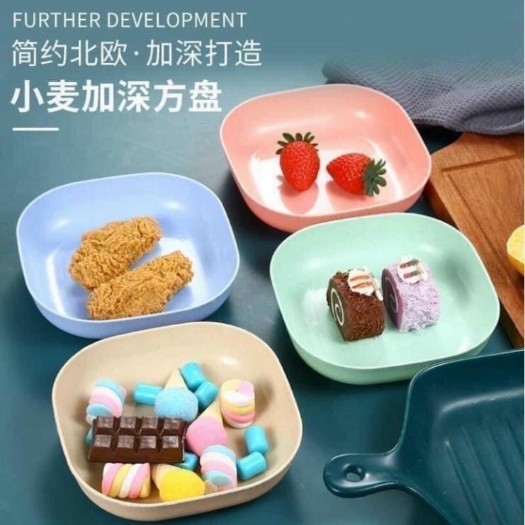 Set 8 đĩa nhựa lúa mạch- vừa đẹp lại an toàn - - hàng hót