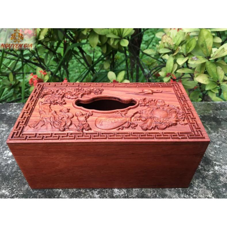 Hộp đựng giấy ăn gỗ phật di lặc -gỗ hương cao cấp