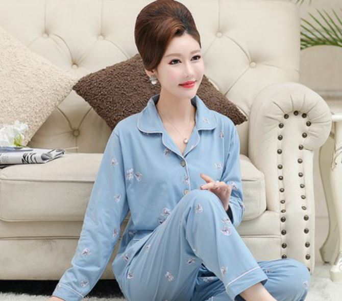 Bộ Đồ Pijama Trung Niên Thun Mềm Đẹp AB32 - Hàng Quảng Châu Cao Cấp