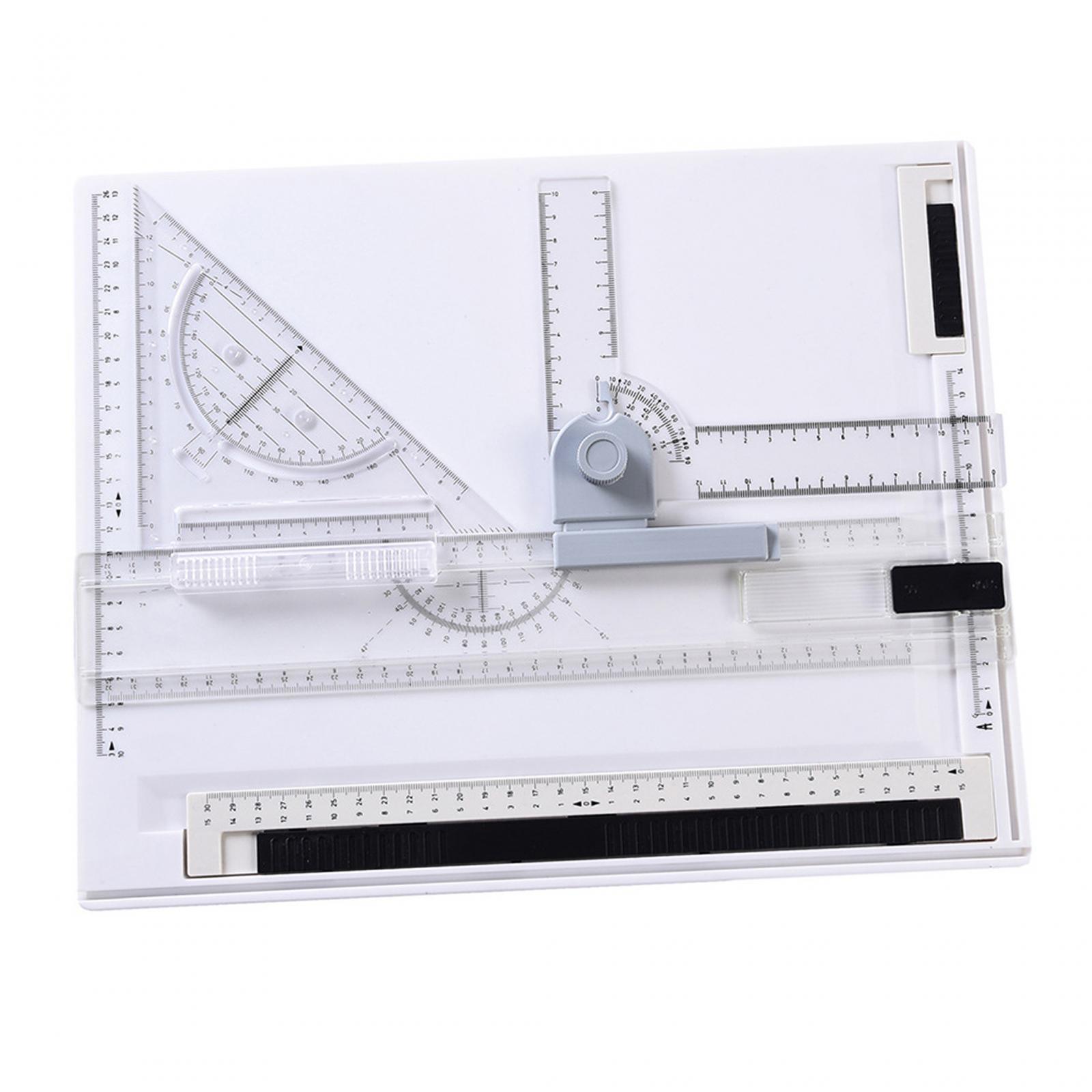 A4 Drawing Board Drafting Table with Clear Ruler Parallel Motion Portable