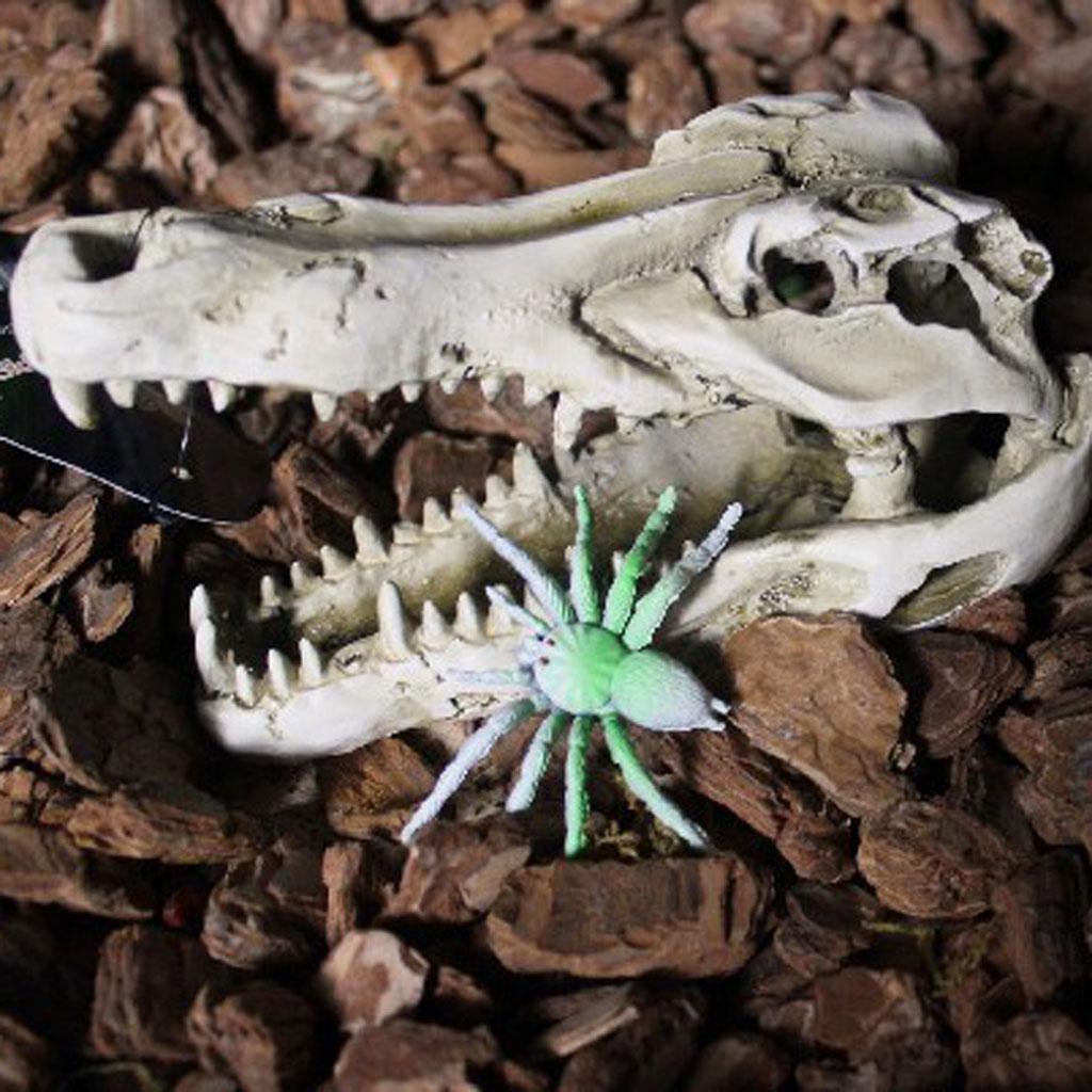 Reptile Terrarium Ornament Lizard Snake Cave Crocodile Skull  Tank Decor