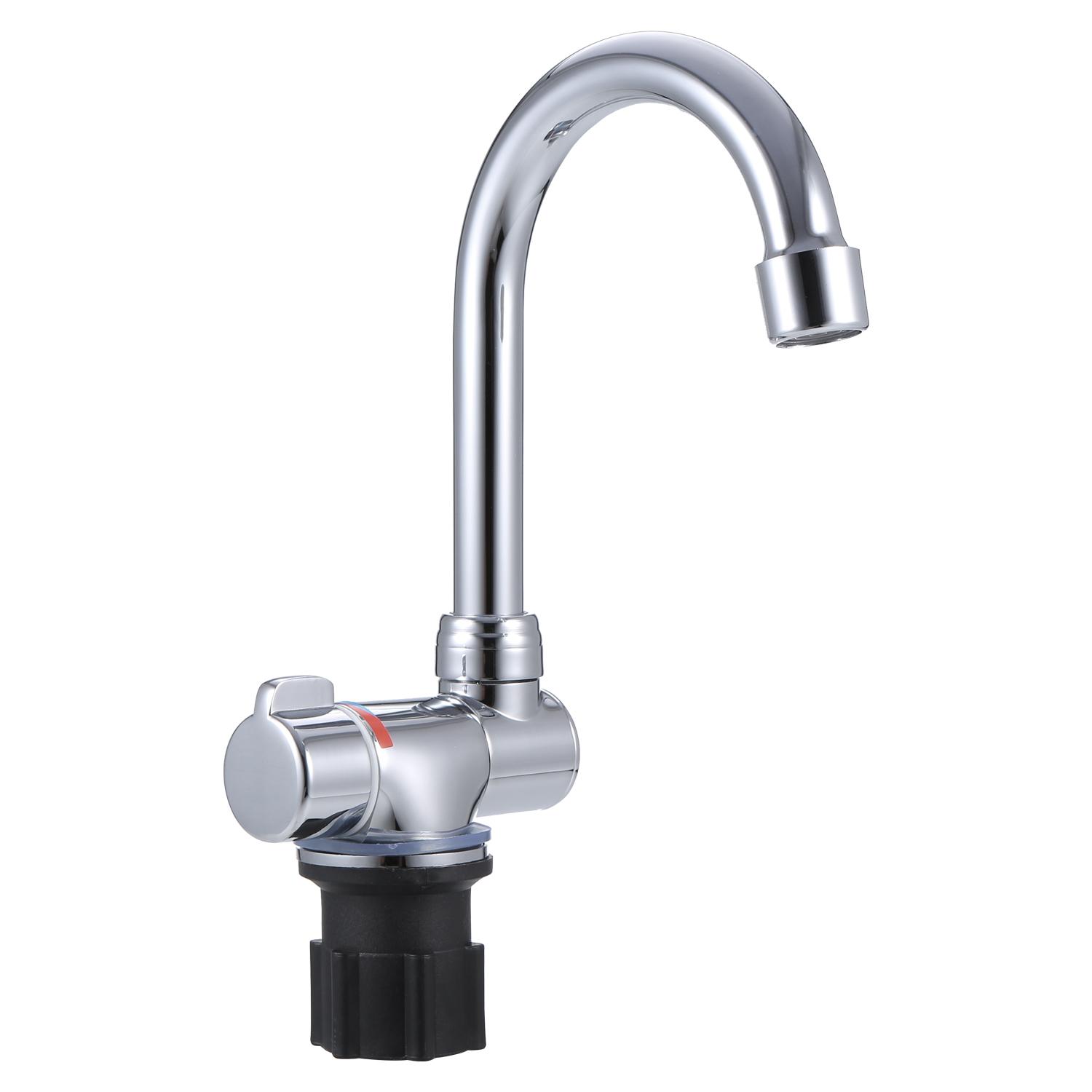 Vòi nước nhà bếp có thể gập lại Xoay 360 °,Kết cấu bằng đồng phủ chrome sang trọng