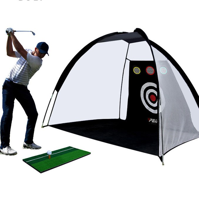 Lưới tập swing golf di động : Thiết kế mới bổ sung 3 lỗ tập Chip, hai màu lựa chọn.