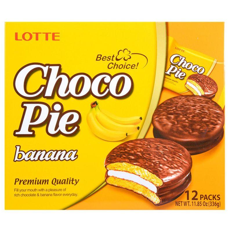 Bánh Lotte ChocoPie Vị Chuối Hộp 12 Cái 336G – Nhập khẩu HÀN QUỐC – 845502061407