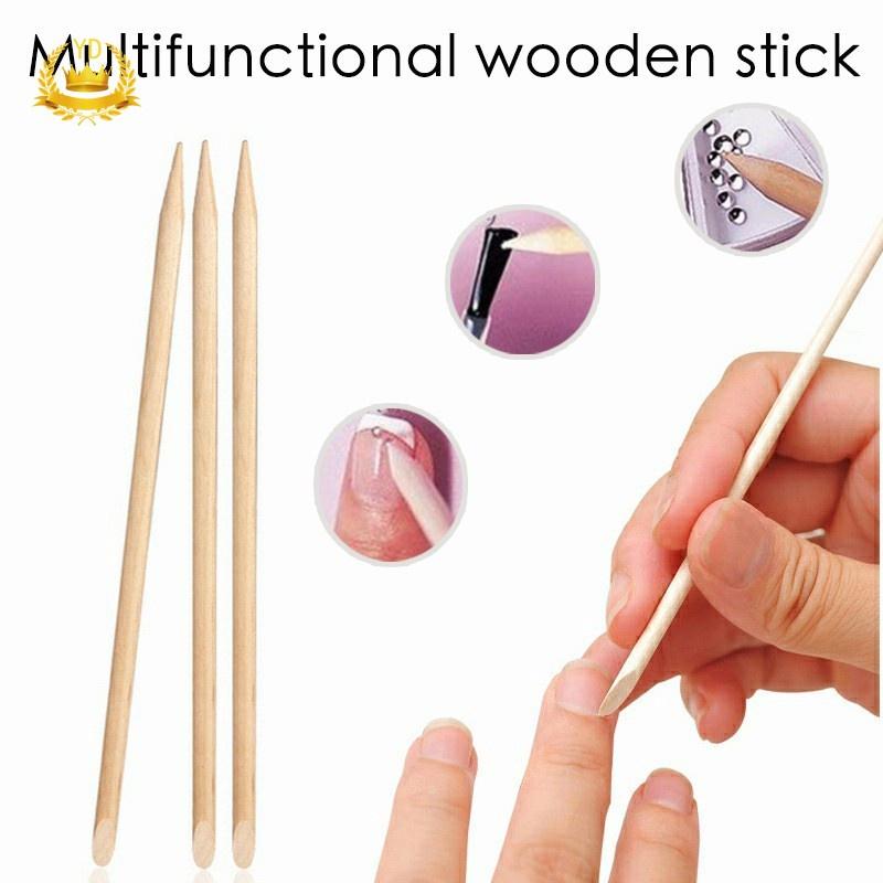 Hot Sale Fake Nail Fake Nail Tools Orange Sticks Wood Marks Dead Skin Push Double Headed Drill Rod Cleaning Nail Polish 7.5cm HB