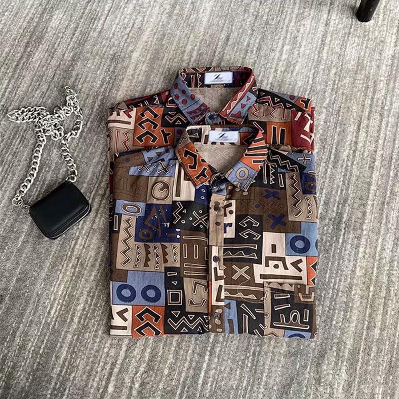 Áo sơ mi ngắn tay dáng rộng in họa tiết cá tính thời trang mùa hè cho nam