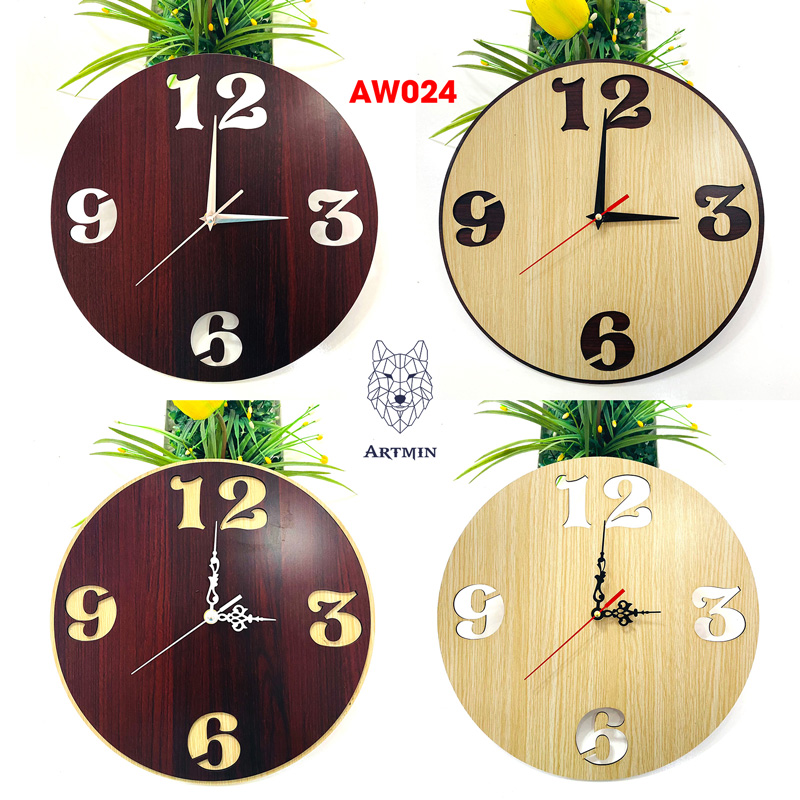 AW024 - Đồng Hồ Gỗ Treo Tường – Hàng Décor Trang Trí Nhà Cửa