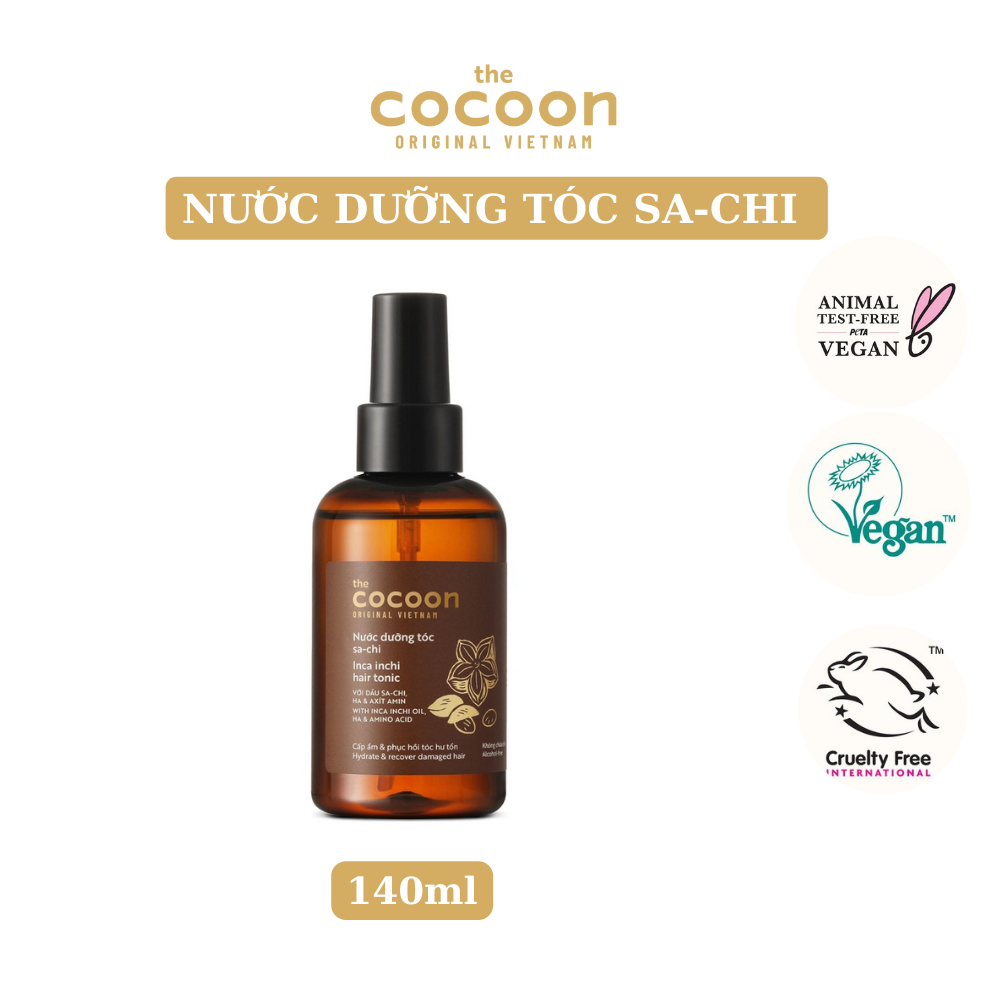 Nước dưỡng tóc Sa-chi Cocoon giúp cấp ẩm và phục hồi hư tổn 140ml