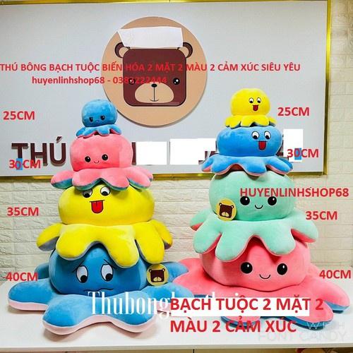 Gấu bông bạch tuộc  40cm 2 cảm xúc 2 mặt 2 màu khác nhau dễ thương,bông hàn cao cấp siêu mềm mịn