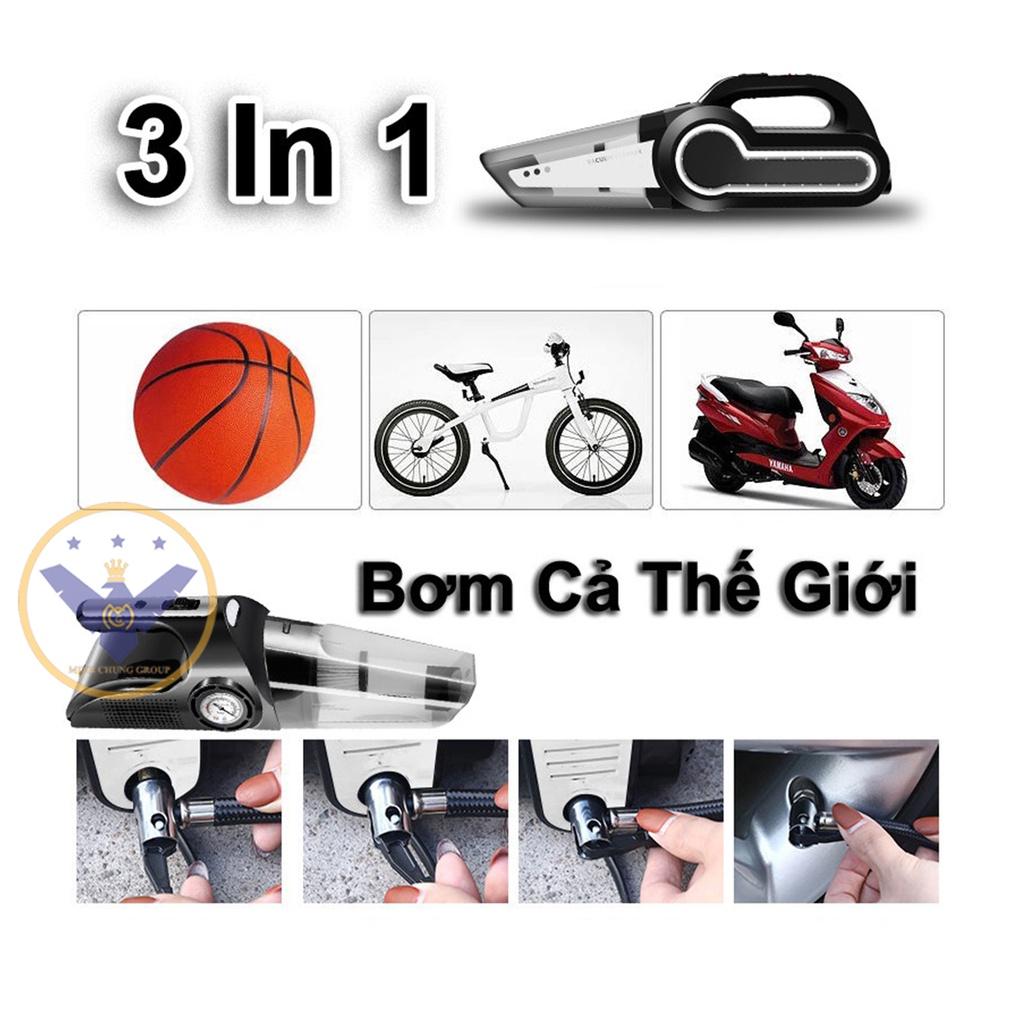 Máy hút bụi ô tô cầm tay kèm bơm lốp mini đa năng 4 in 1