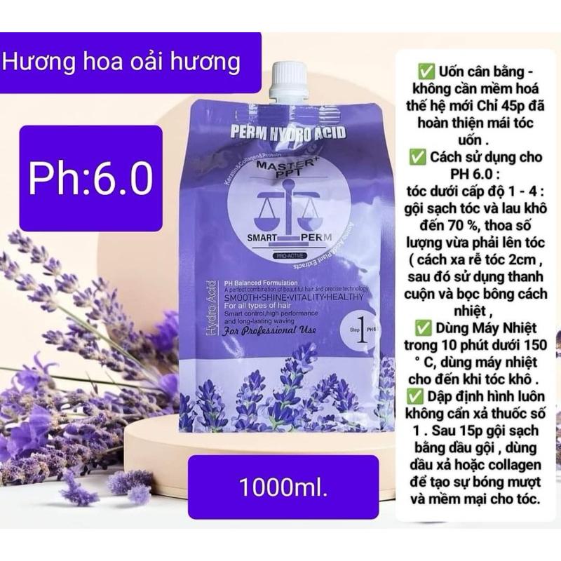 Thuốc uốn tóc cân bằng Pallamina Hydro Acid Master PPT pH 6.0 - 9.2 không lo mềm hoá túi 1000ml