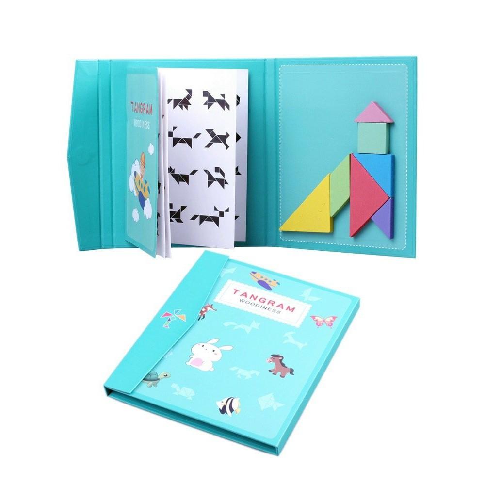 Đồ Chơi Gỗ Sách Ghép Hình Trí Tuệ Tangram Lắp Ghép Các Khối Tạo Hình Cho Trẻ Tư Duy Logic Sáng Tạo