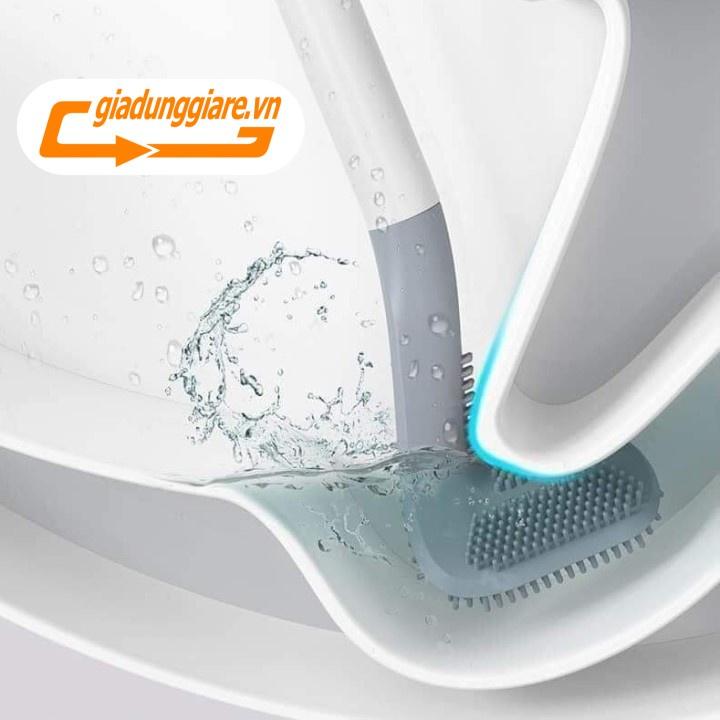 CHỔI CỌ TOILET thông minh SILICON cọ chà vệ sinh MẪU MỚI sạch mọi ngóc ngách bồn cầu, nhà tắm - KÈM MÓC DÁN