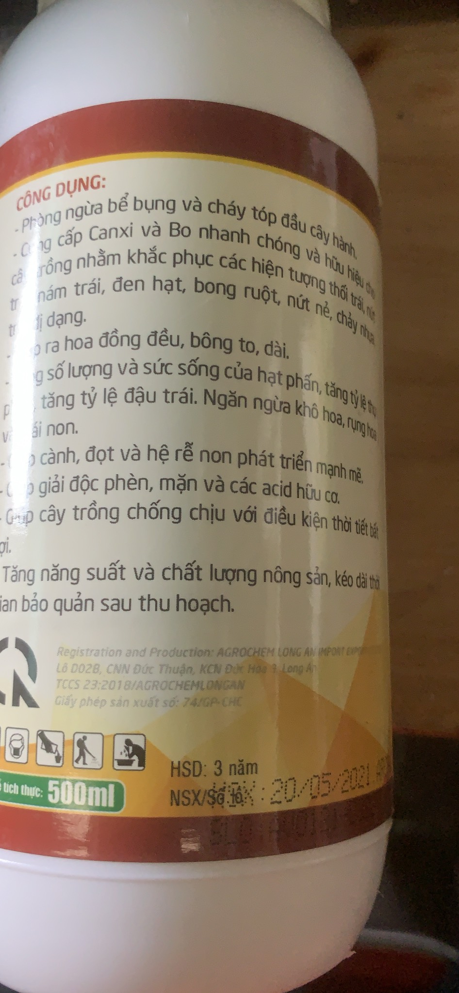 Sản phẩm CANXI NANO lọ 500ml không tóp đọt cứng cây đứng lá xanh lá