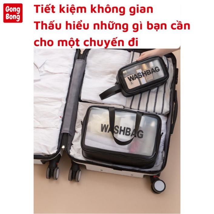 Túi đựng mỹ phẩm du lịch chống nướcSét 3 túi trong suốt đựng đồ mỹ phẩm du lịch thời trang có sỉ