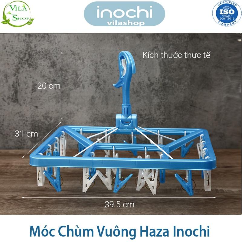 Móc Chùm Phơi Quần Áo, Móc Chùm Vuông Hazza, Móc Quần Áo Trẻ Em Nhựa Cao Cấp Inochi