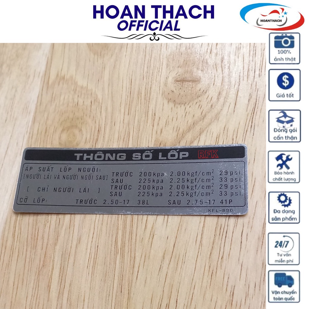 Tem Thông Số Lốp Xe máy Future 1 honda, HOANTHACH 87505KFL890