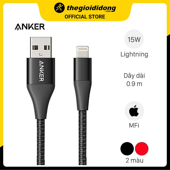 Cáp MFI 0.9m Anker PowerLine+ II A8452 - Hàng chính hãng