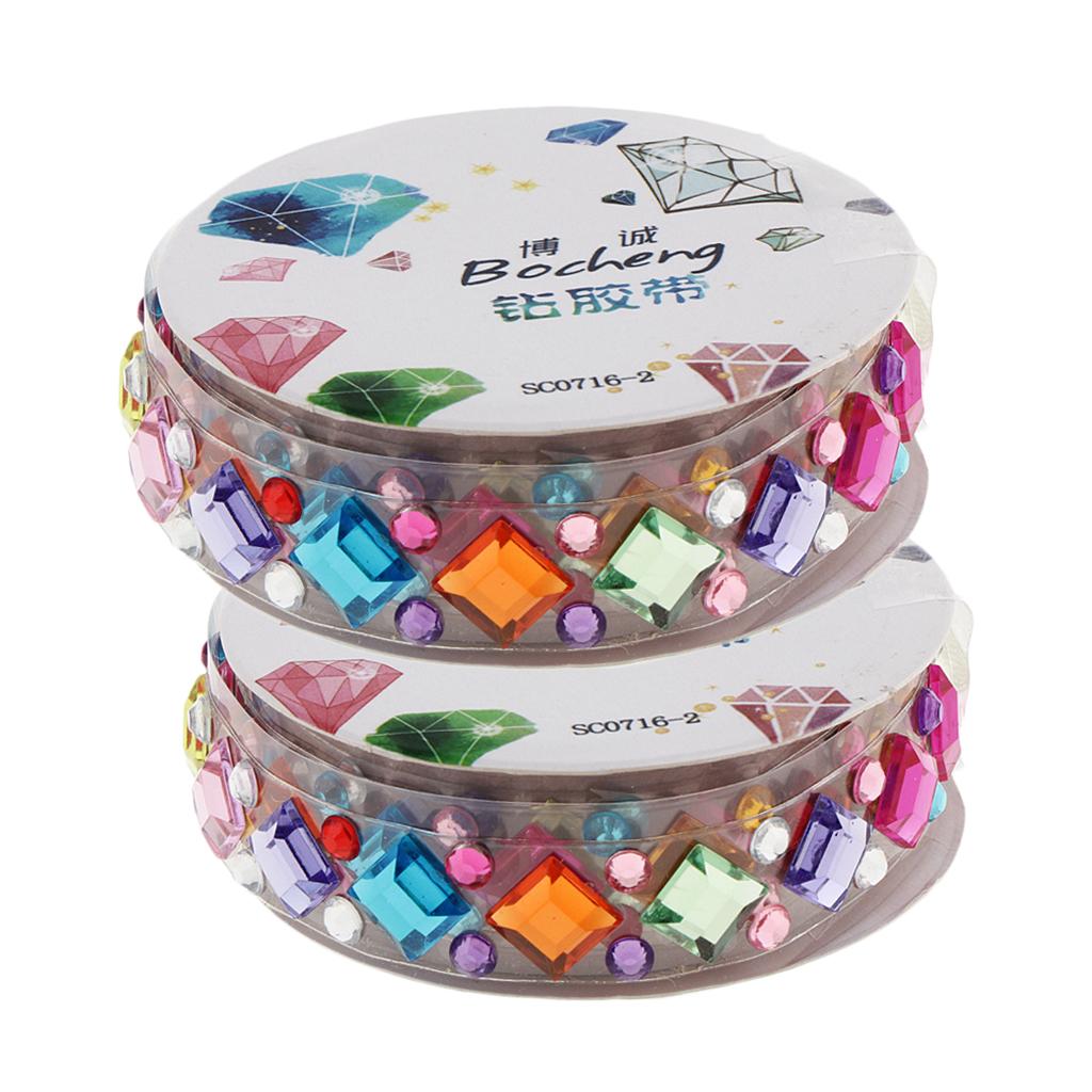 Set 2 Cuộn Đính Đá Acrylic Nhiều Kiểu Dáng Dùng Trang Trí Thủ Công Độc Đáo