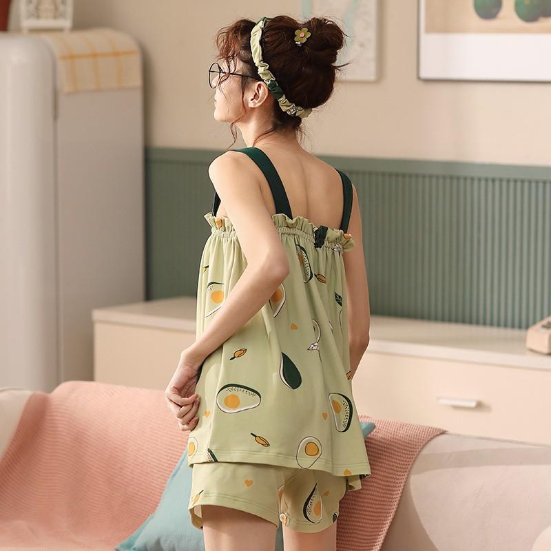 Bộ đùi 2 dây siêu đáng yêu, họa tiết cute, chất vải cotton 100% mềm mịn, thoáng mát, mặc cực kỳ dễ chịu,  size M-2XL