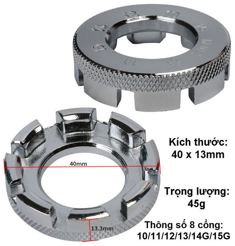 Cờ lê nan hoa cân vành xe đạp 8 cổng