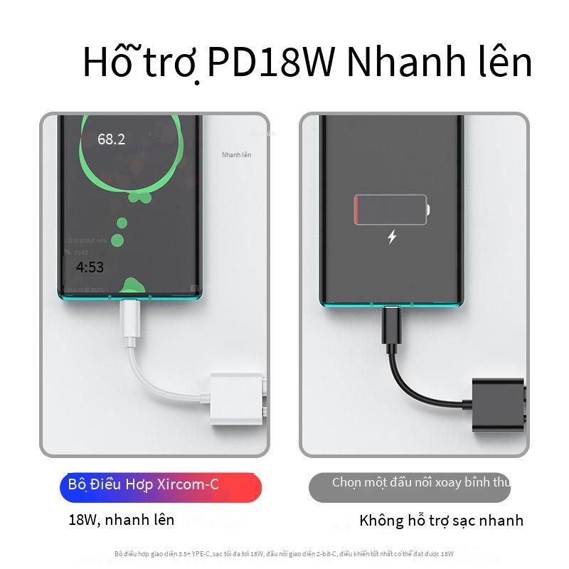 Đảm bảo chất lượng phù hợp với tai nghe sạc điện thoại di động Android bộ chuyển đổi cuộc gọi hai trong một bộ chuyển đổi typec cáp bộ chuyển đổi âm thanh 3.5