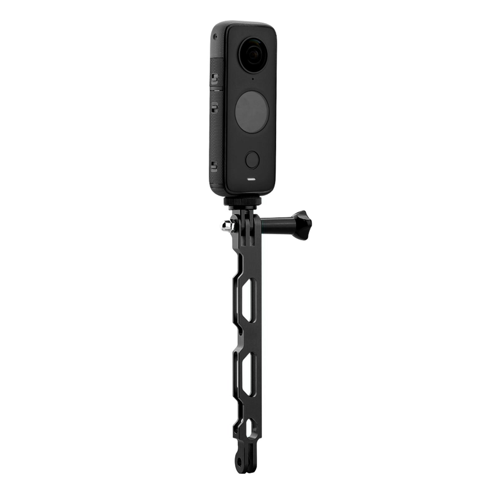 CNC Extension Arm Pole Mount Base 1/4" Adapter For Insta360 ONE X2 X black