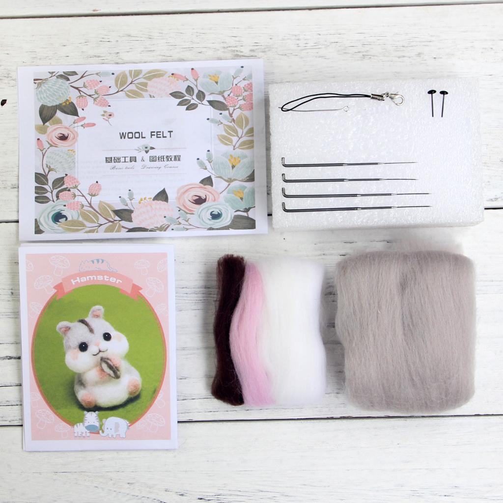 Hamster Needle Felting Kit DIY For Beginners with Basic Tools and Tutorials