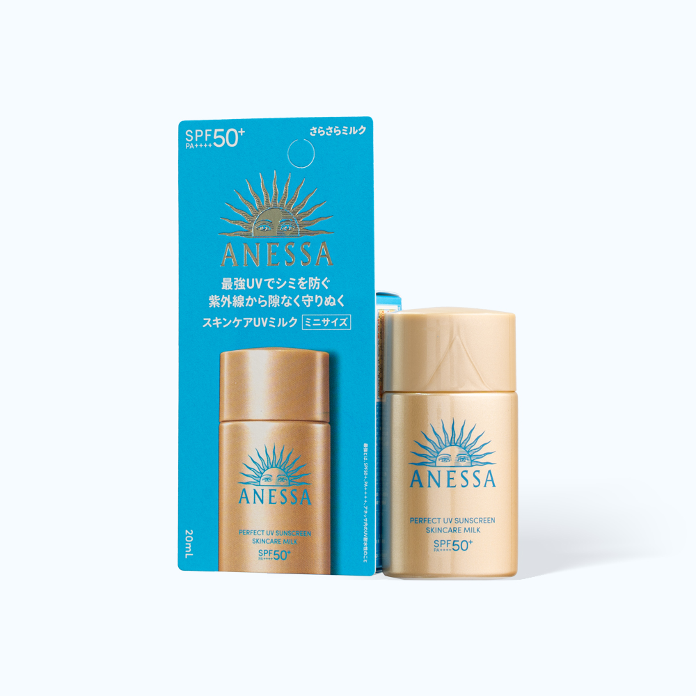 Sữa Chống Nắng ANESSA Perfect UV Sunscreen Skincare Milk Dưỡng Da Kiềm Dầu SPF50+/ PA++++ (Chai 20ml)