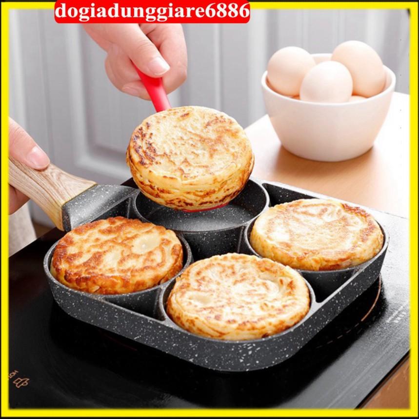 Chảo đá chống dính 4 ngăn,3 ngăn rán trứng làm bánh siêu cute