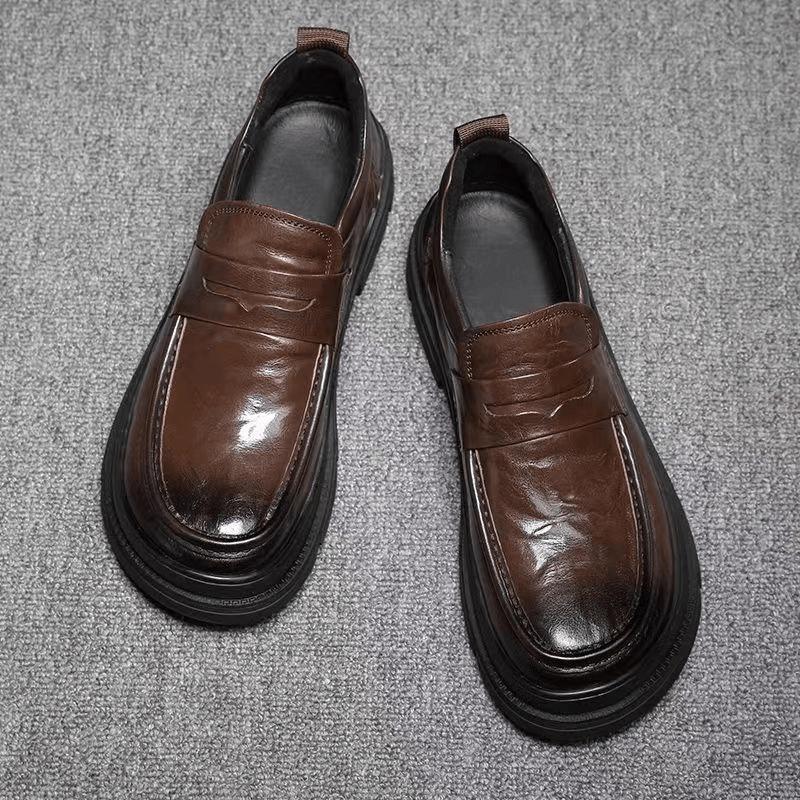 Giày lười công sở nam AG0193, giày da bò nguyên tấm, thoáng khí êm chân (Ảnh thật hàng cực đẹp)