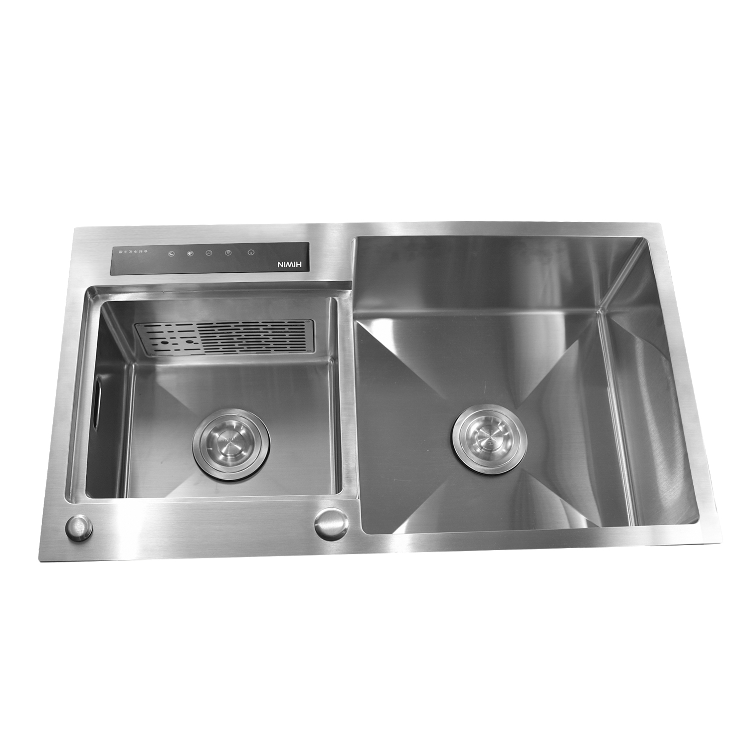 Chậu rửa bát khử khuẩn inox 304 mặt mờ cao cấp Hiwin KS-8045 450x800x220mm