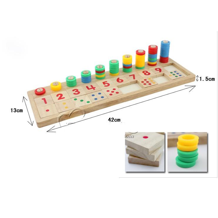 Com 1 bảng tính và 1 bảng số Montessori - Đồ chơi giáo dục gỗ an toàn cho bé