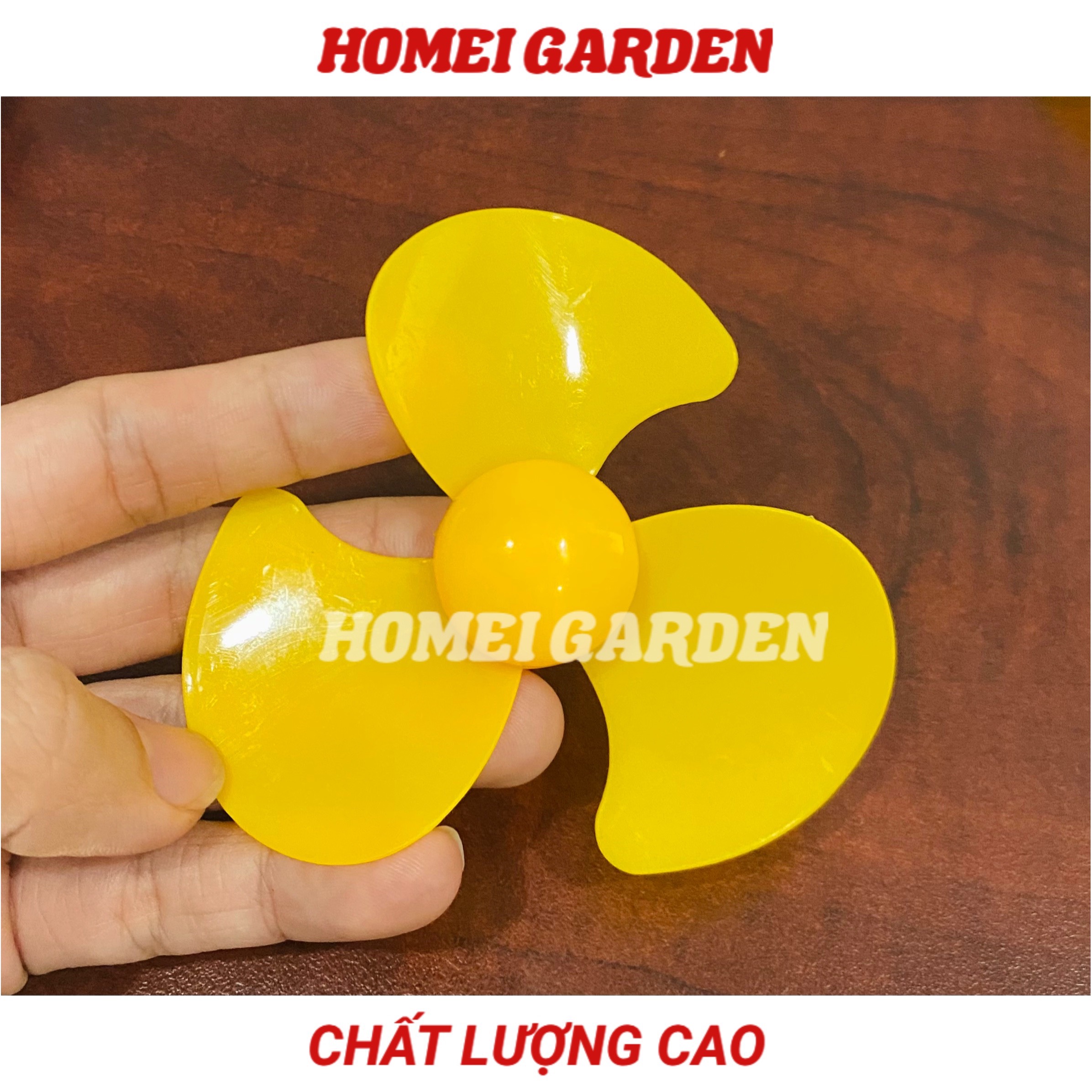 2 cánh quạt nhựa mini 3 cánh 90mm trục 2mm màu vàng chất lượng cao - HM0037