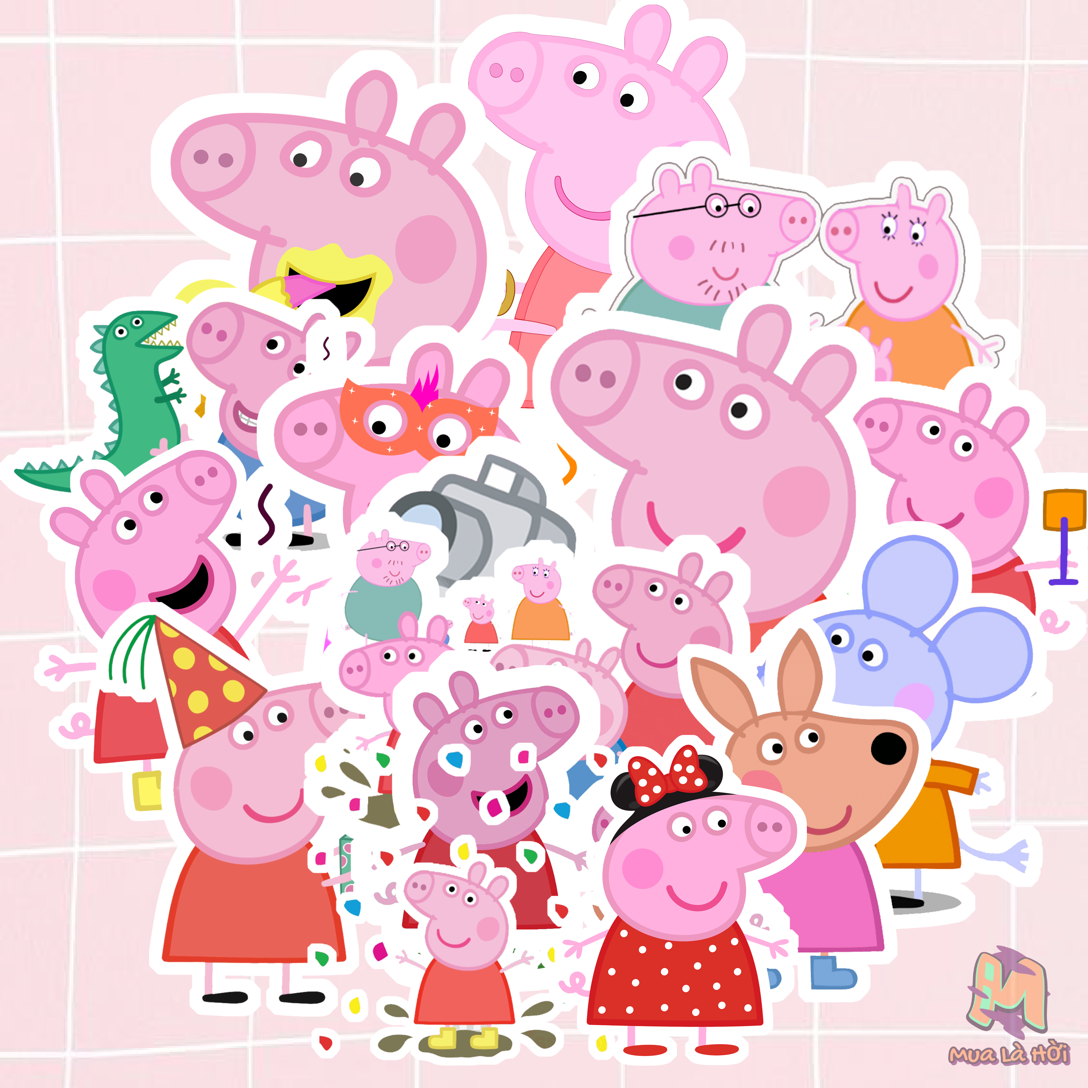 Miếng dán Stickers chủ đề Peppa Pig