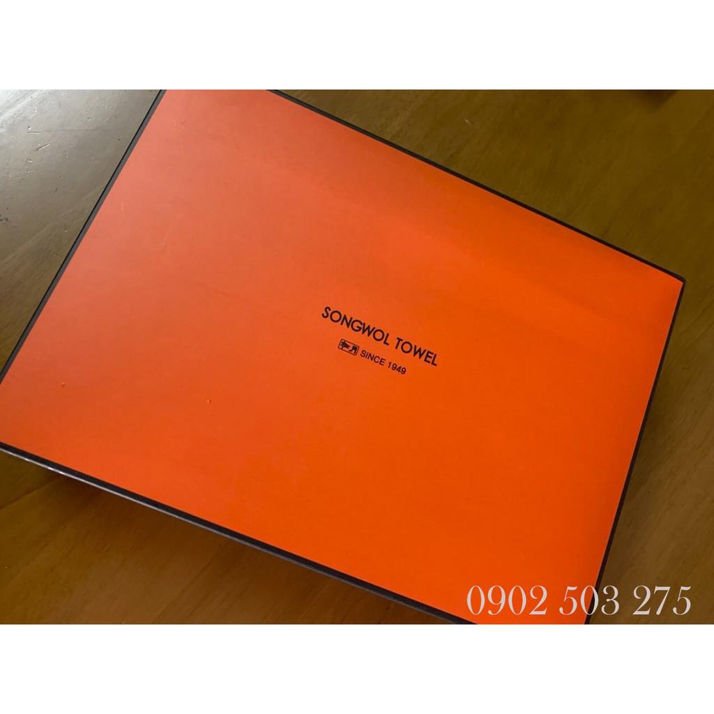 Hộp Quà Tặng – 04 Khăn Cotton Cao Cấp SONGWOL LINE BORDER