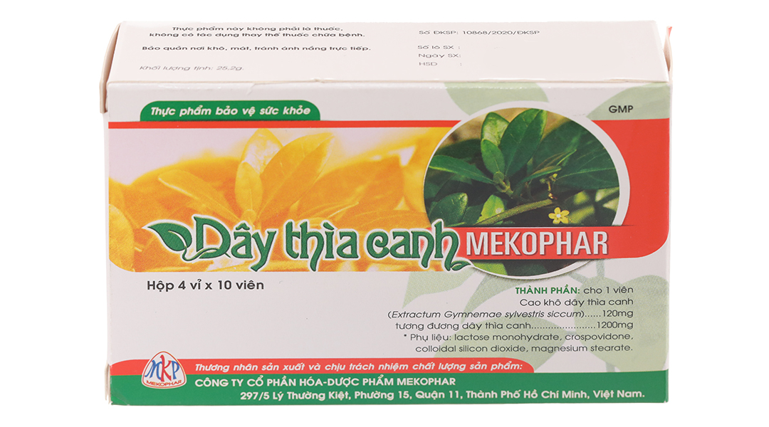 Viên Dây Thìa Canh Mekophar Giảm và ổn định ĐƯỜNG HUYẾT - Hộp 40 viên - MKPDAYTHIACANH